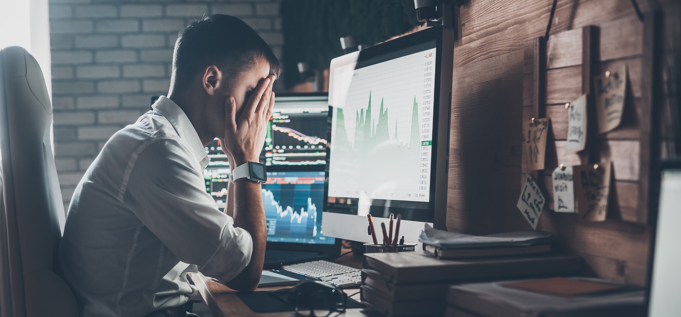 Stressed Man at Computer